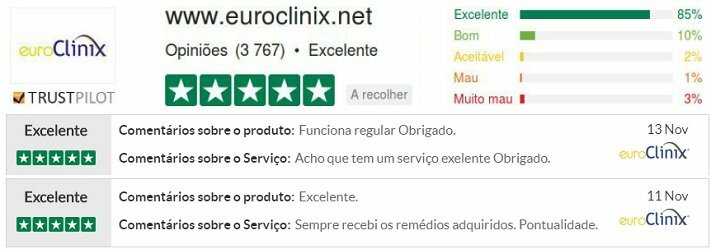 Opinião do consumidor dá uma avaliação excelente à farmácia Euroclinix.net