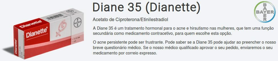 Compre Diane 35 ao melhor preço numa farmácia em Portugal